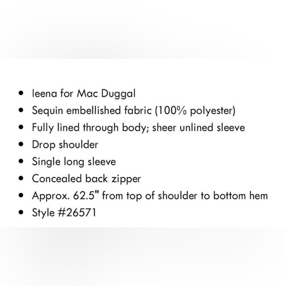 Nwt Ieena for Mac Duggal Sequined Drop Shoulder Faux Wrap Gown in Copper - Picture 13 of 15